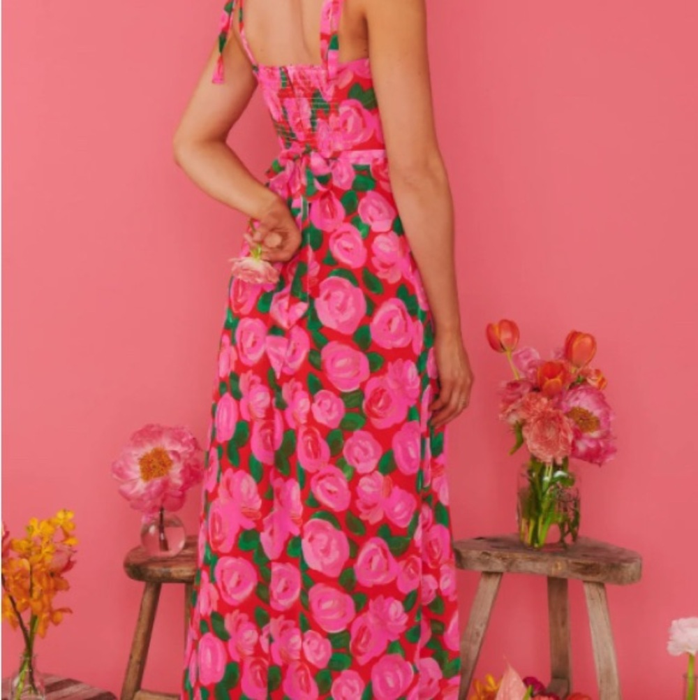 Show Me Your Mumu willow Floral Pink Maxi Dress M medium - Picture 3 of 5